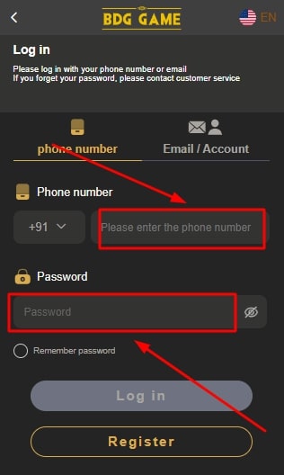 Login form